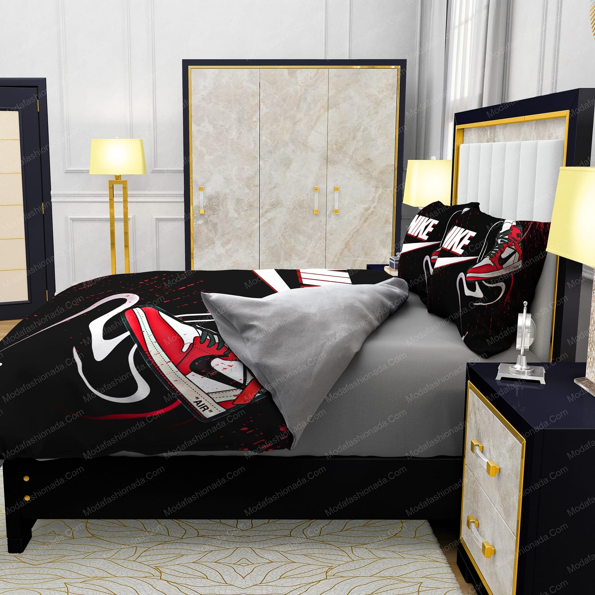 Nike Air Jordan Design & Quality Comfortable 4 Pieces Bedding Sets - Modafashionada.Com Nike Air Jordan Design & Quality Comfortable 4 Pieces Bedding Sets - Modafashionada.Com