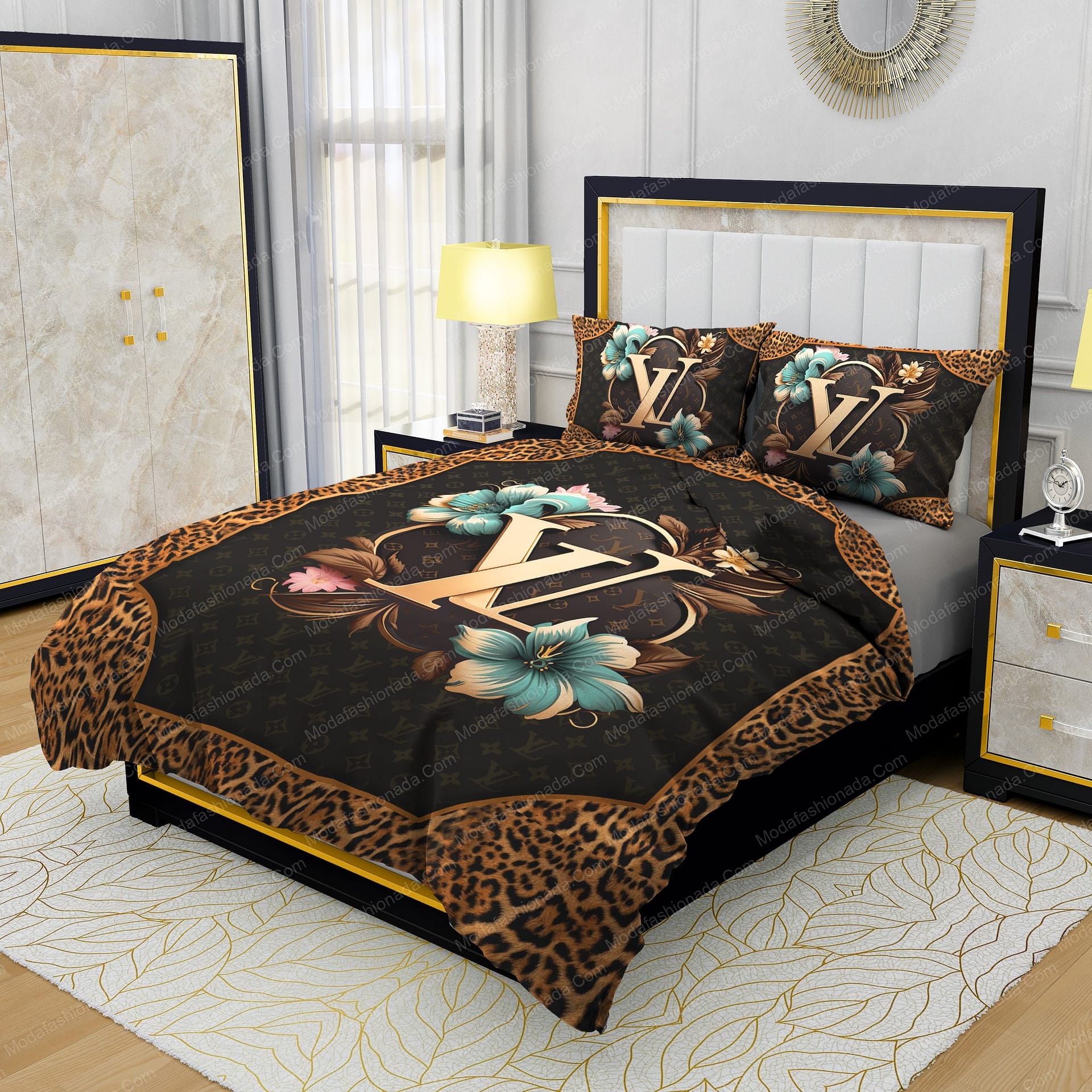 Louis Vuitton Flowers Leopard Pattern Bedding Sets - Modafashionada.Com Louis Vuitton Flowers Leopard Pattern Bedding Sets - Modafashionada.Com