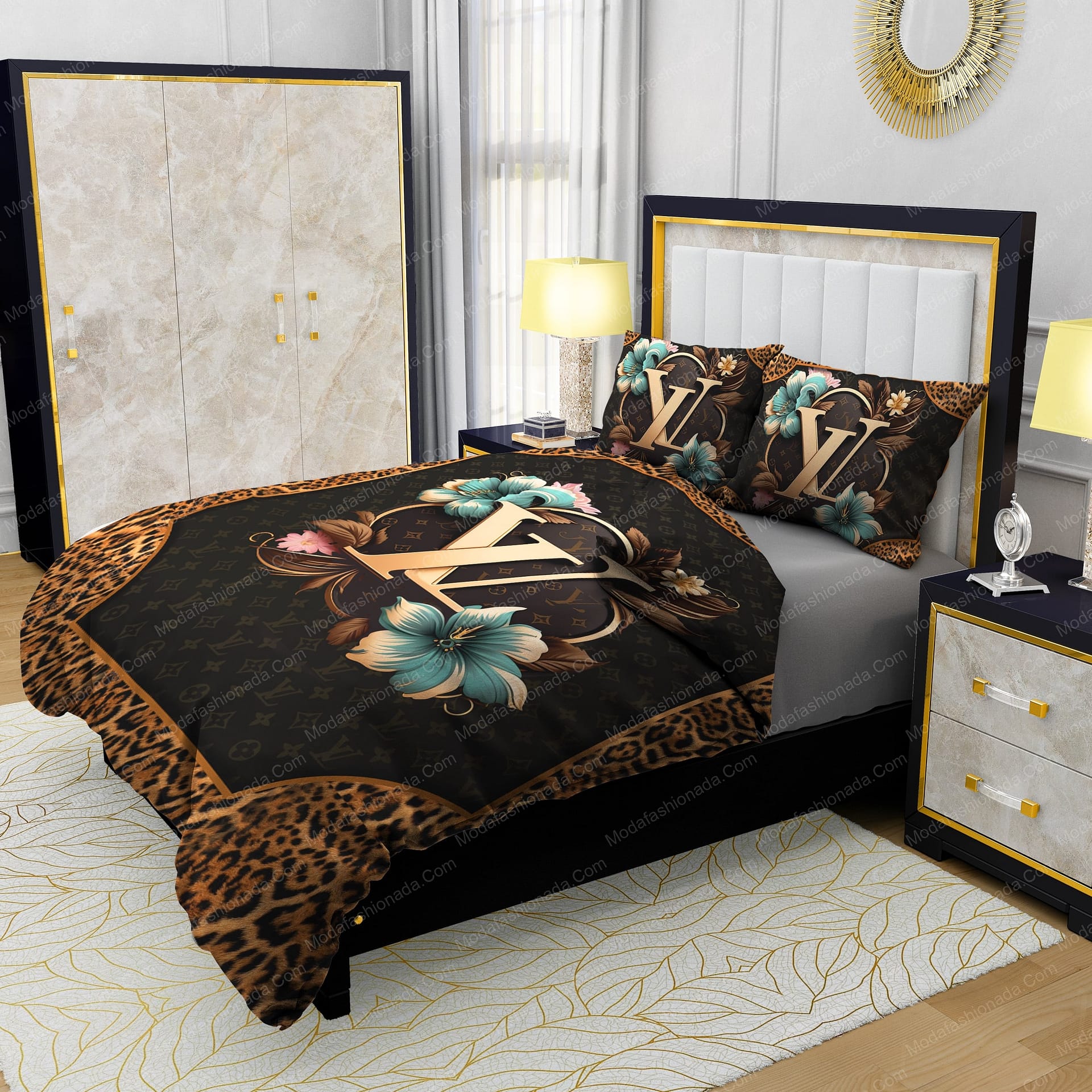 Louis Vuitton Flowers Leopard Pattern Bedding Sets - Modafashionada.Com Louis Vuitton Flowers Leopard Pattern Bedding Sets - Modafashionada.Com