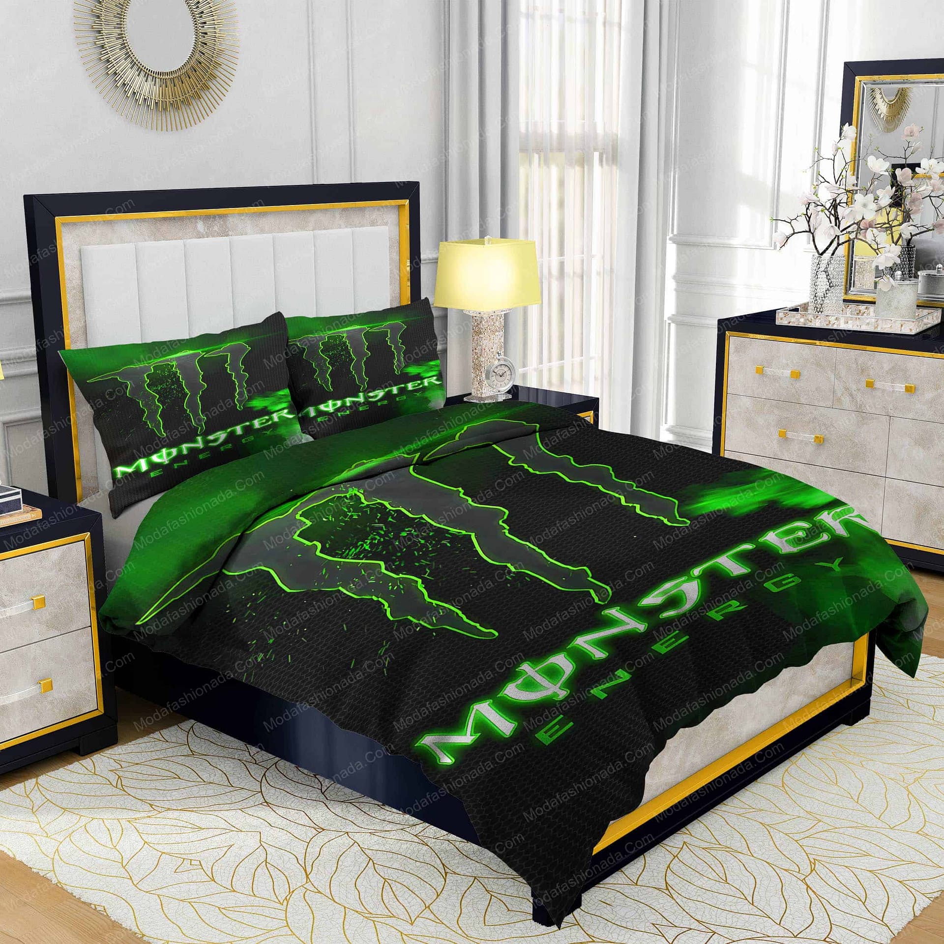 Monster Energy Drinks Logo Bed Sets Bedding Sets - Modafashionada.Com Monster Energy Drinks Logo Bed Sets Bedding Sets - Modafashionada.Com
