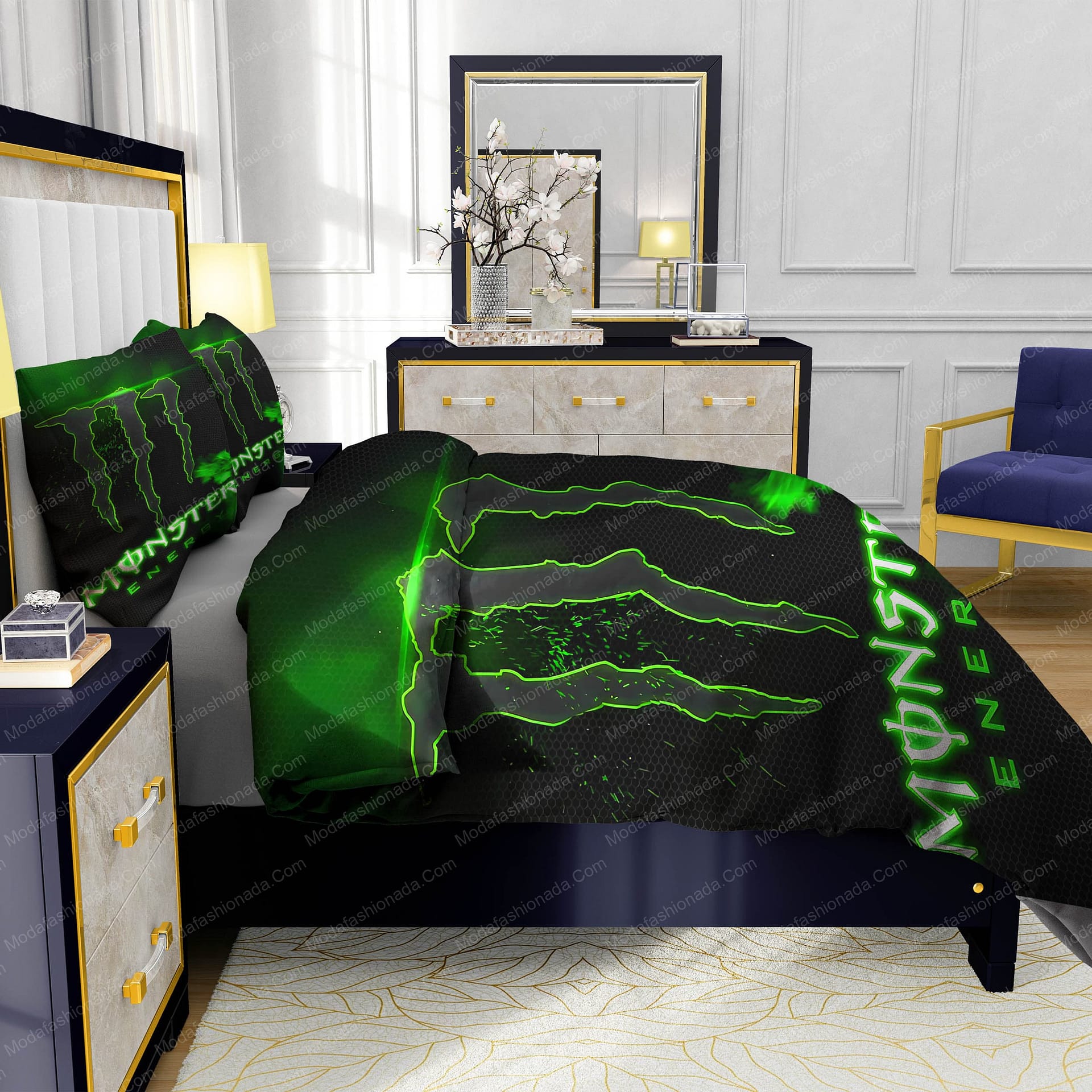 Monster Energy Drinks Logo Bed Sets Bedding Sets - Modafashionada.Com Monster Energy Drinks Logo Bed Sets Bedding Sets - Modafashionada.Com
