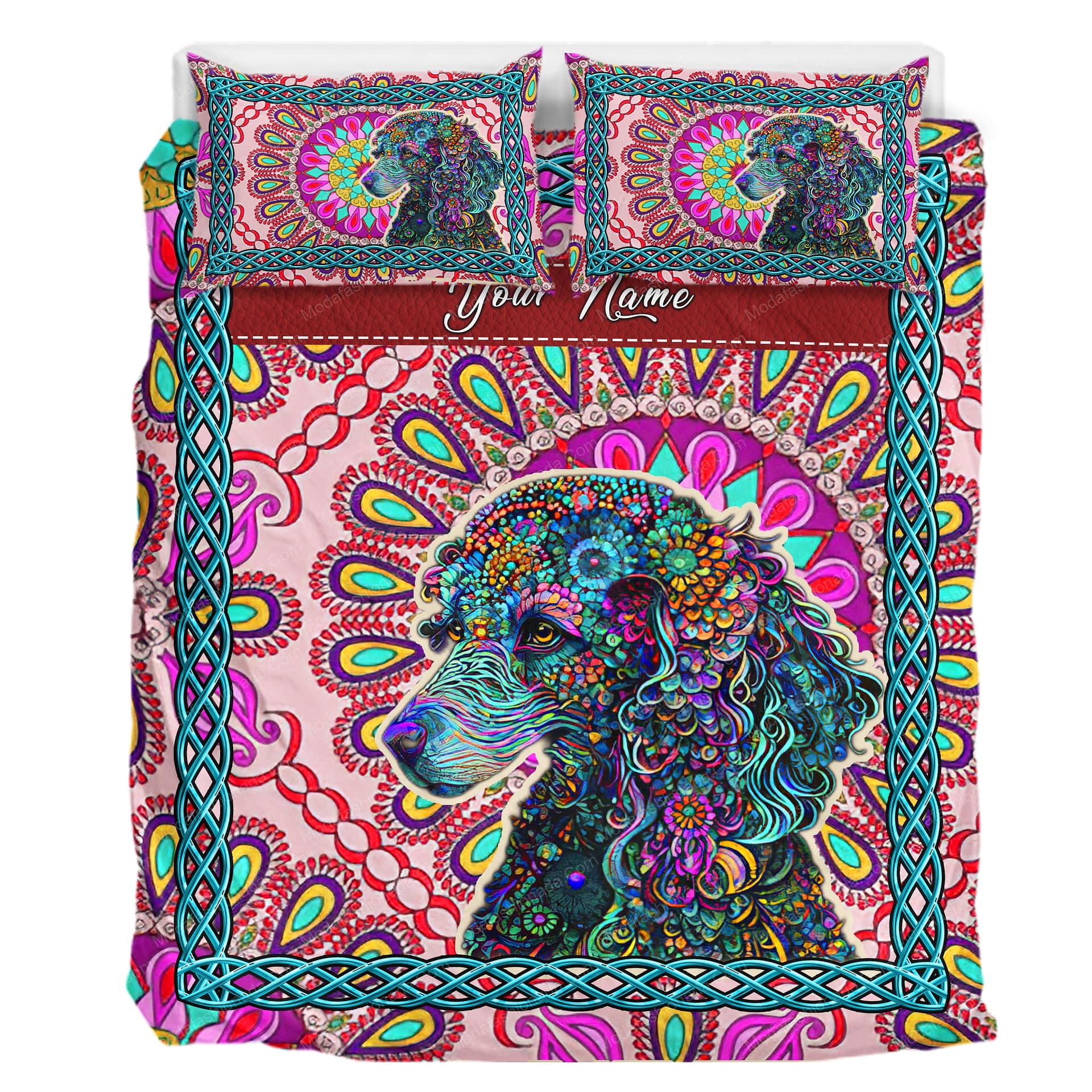 Custom Name Boho Dachshund Lover Dog Gift Bedding Sets Custom Name Boho Dachshund Lover Dog Gift Bedding Sets