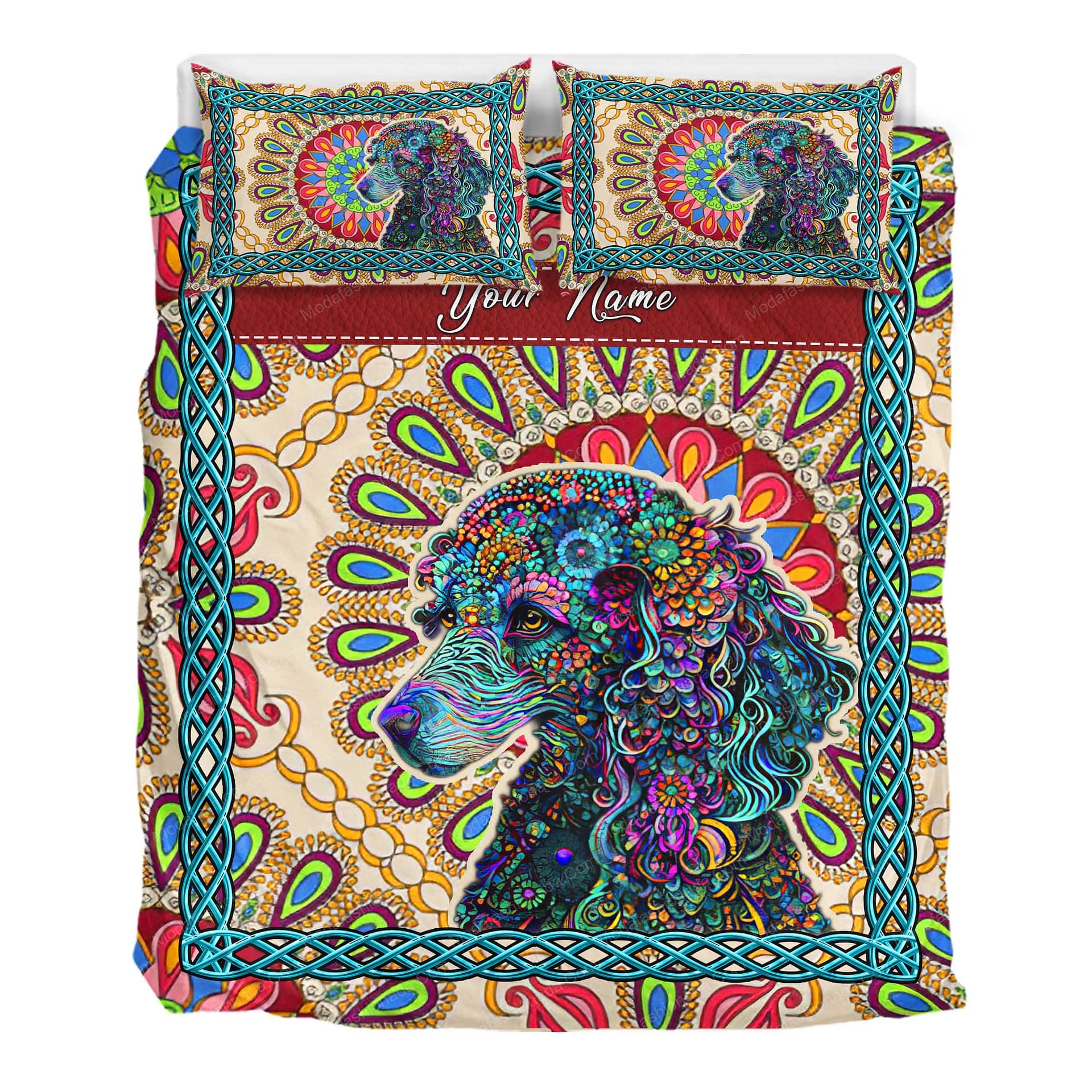Custom Name Boho Dachshund Lover Dog Gift Bedding Sets Custom Name Boho Dachshund Lover Dog Gift Bedding Sets