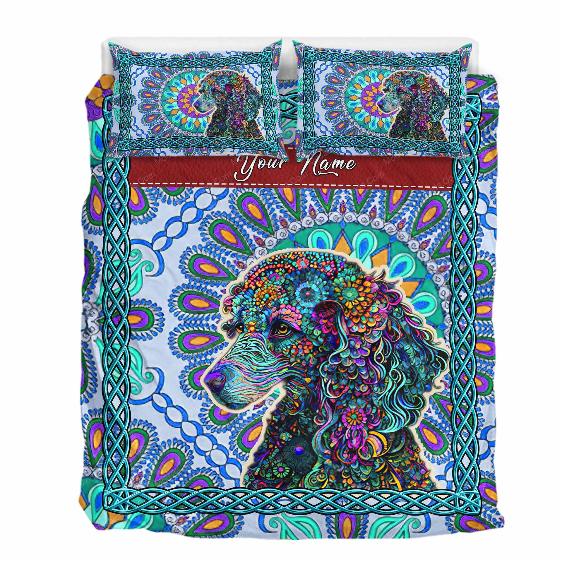 Custom Name Boho Dachshund Lover Dog Gift Bedding Sets Custom Name Boho Dachshund Lover Dog Gift Bedding Sets