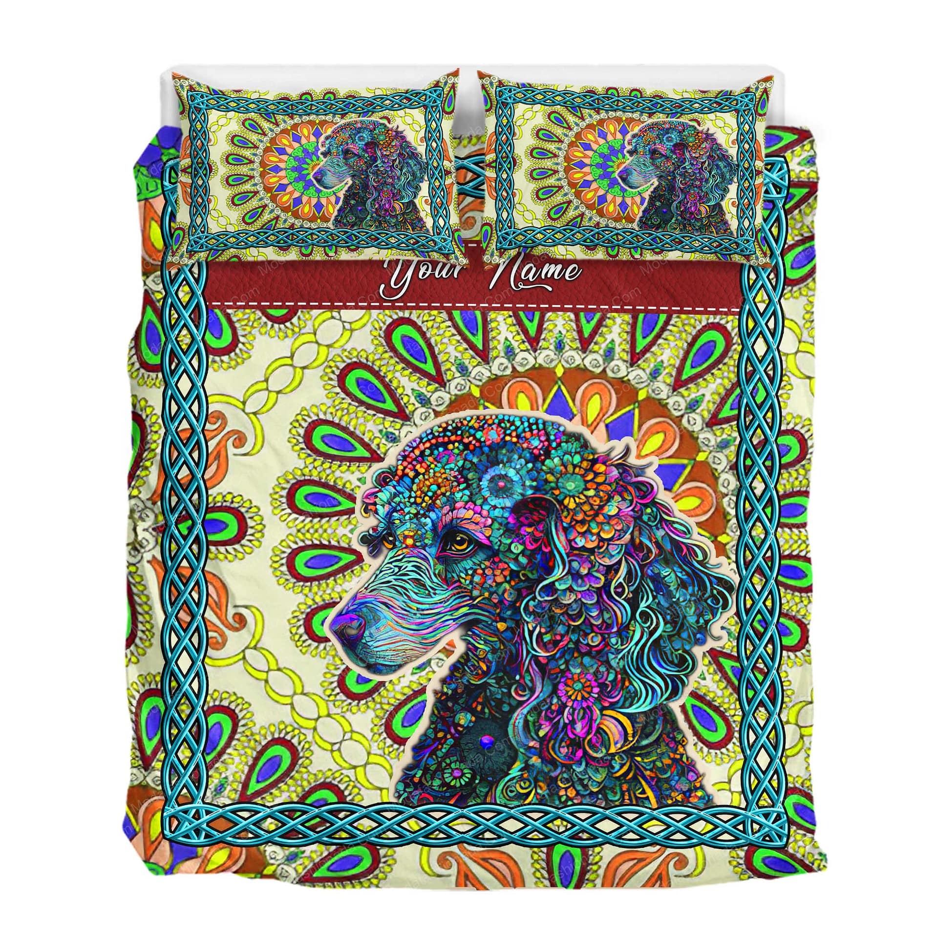 Custom Name Boho Dachshund Lover Dog Gift Bedding Sets Custom Name Boho Dachshund Lover Dog Gift Bedding Sets
