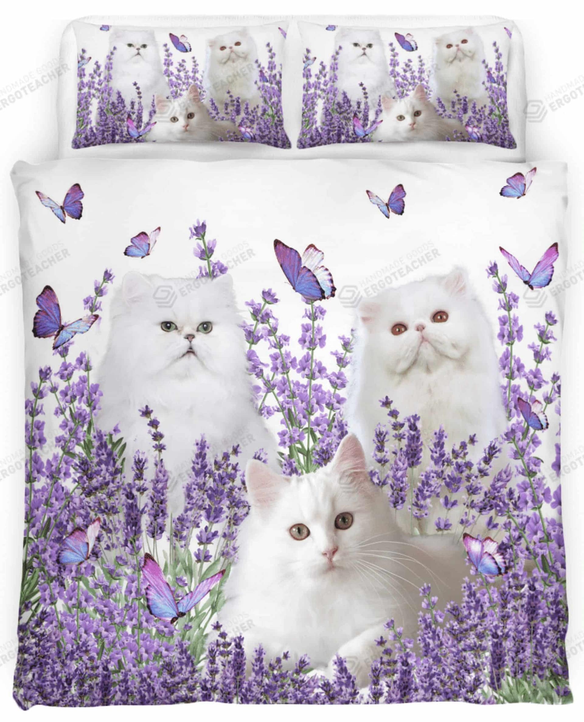 Lavender Flower And Persian Cat Animal 168 Bedding Set Lavender Flower And Persian Cat Animal 168 Bedding Set – Duvet Cover – 3D New Luxury – Twin Full Queen King Size Comforter Cover