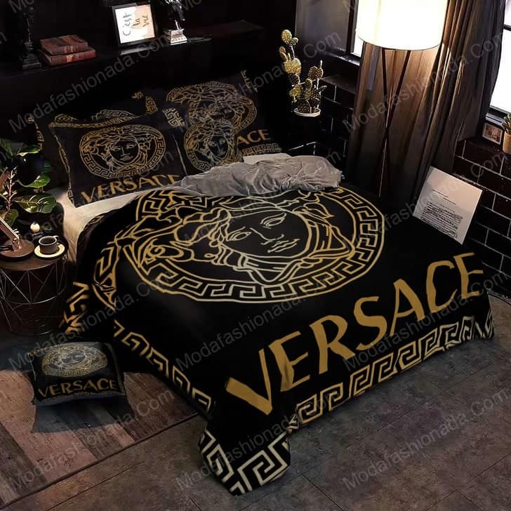 Black And Gold Versace Brands 1 Bedding Set Black And Gold Versace Brands 1 Bedding Set – Duvet Cover – 3D New Luxury – Twin Full Queen King Size Comforter Cover