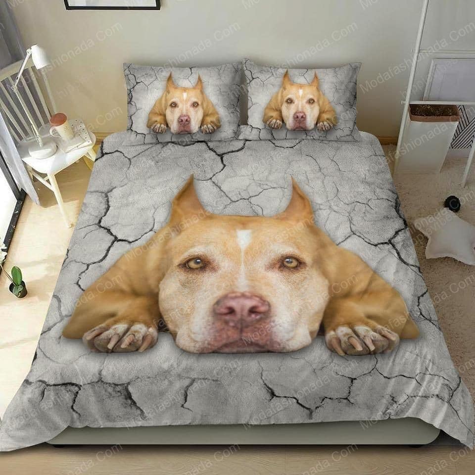 Pitbull Dog Animal 114 Bedding Set Pitbull Dog Animal 114 Bedding Set – Duvet Cover – 3D New Luxury – Twin Full Queen King Size Comforter Cover